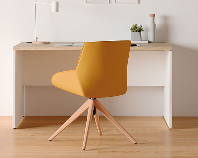 Escritorio Ofimat Plus Express de oficina en casa para teletrabajo Mesa Ofimat Plus Express blanca con acabado en madera clara para home office