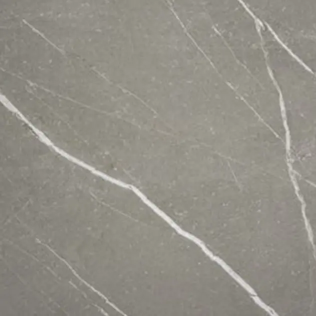 Superficie de mesa en fenólico con efecto mármol gris con beta blanca Superficie de mesa en fenólico con efecto mármol gris con beta blanca