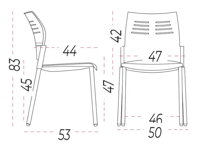 Medidas de la silla Spacio confidente Medidas de la silla Spacio confidente