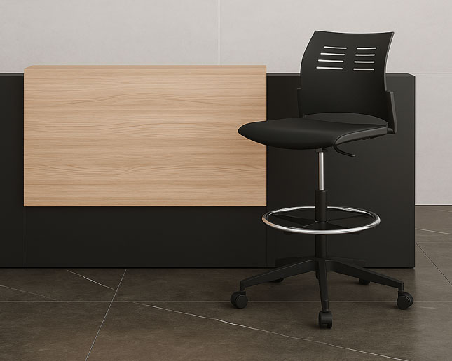Taburete Spacio negro con mostrador Ofimat