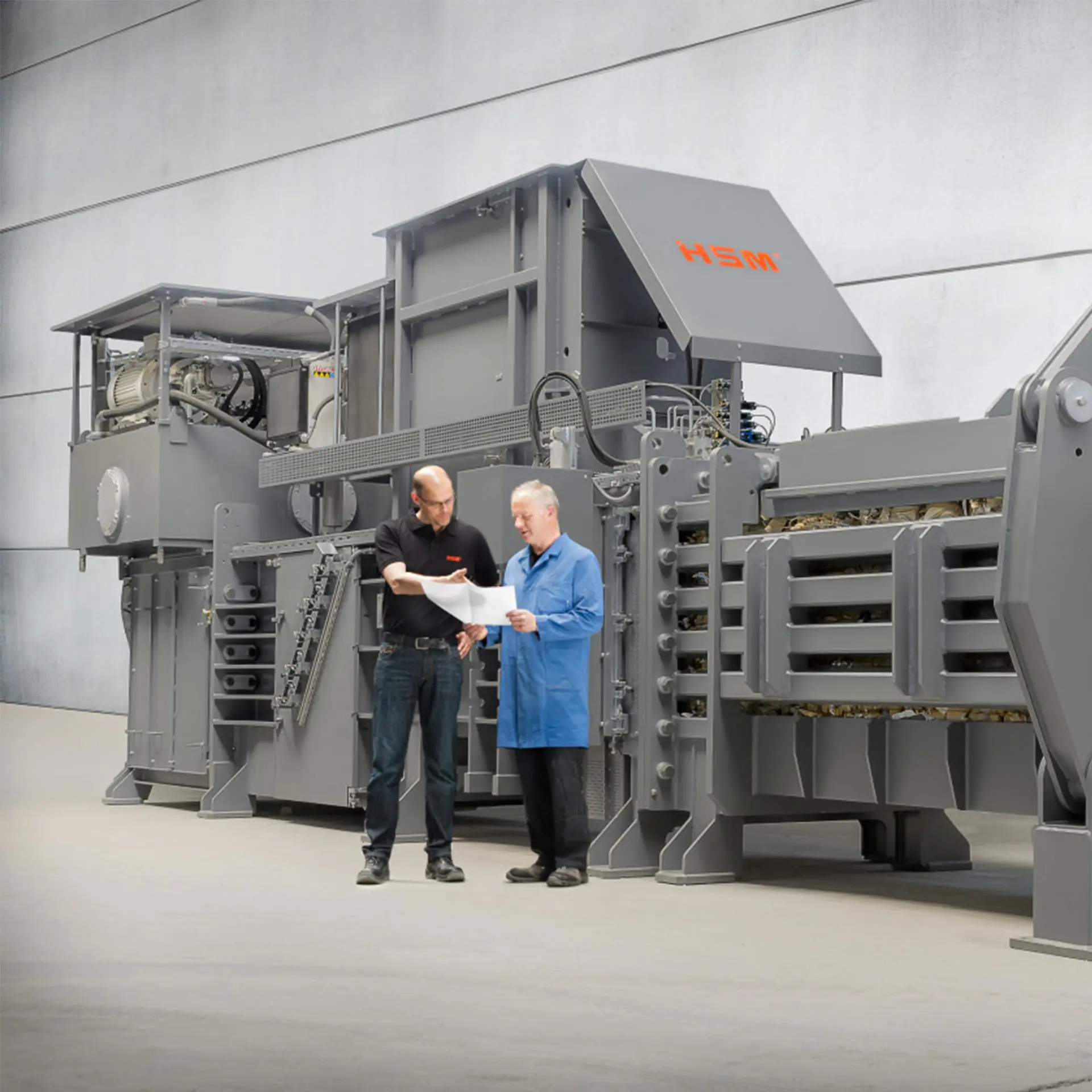 Prensa compactadora de cartón