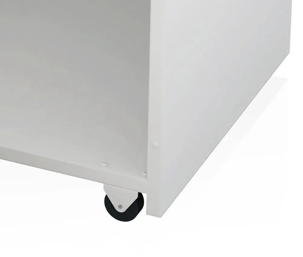 Detalle de las ruedas móviles de la destructora HSM OMDD 130 Ruedas integradas en la base de la destructora HSM StoreEx OMDD 130