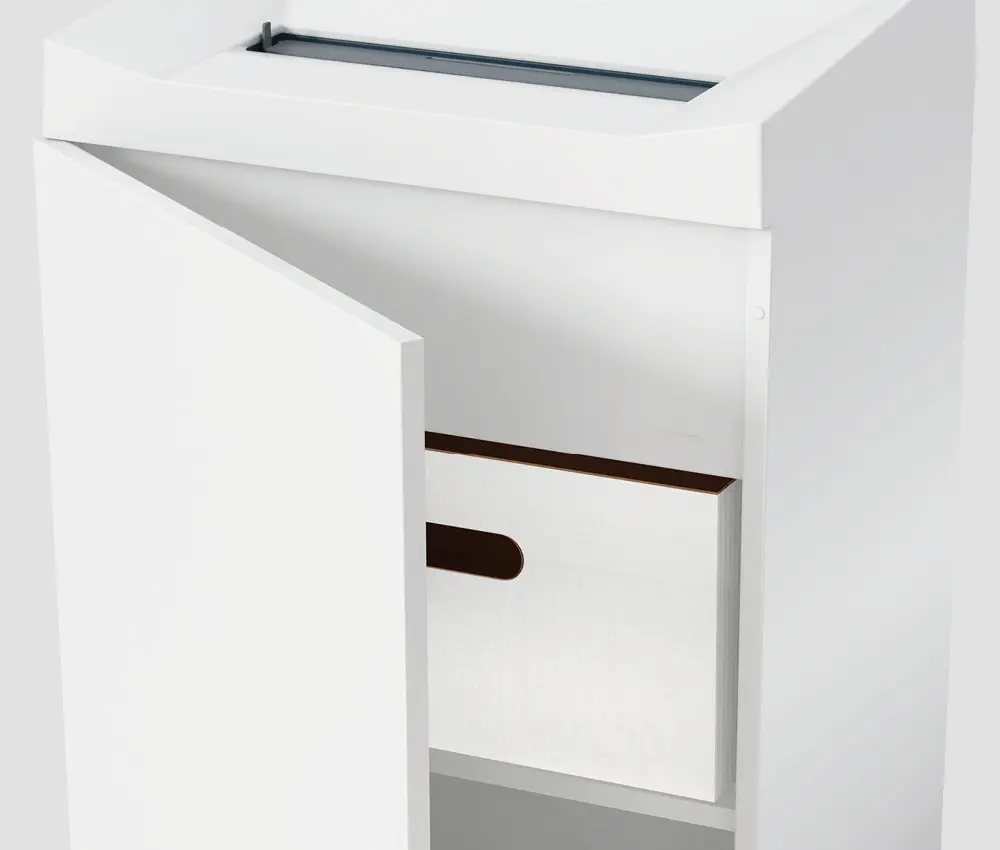 Contenedor interno de residuos de la destructora HSM OMDD 130 Contenedor extraíble dentro de la destructora HSM OMDD 130