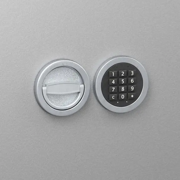 Cerradura con combinación electrónica en caja de alta seguridad