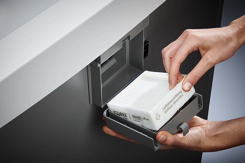 Filtro antipolvo de la destructora de documentos Dahle MHP 306 air con corte en partículas de 5 x 50 mm. para el nivel de seguridad P-3