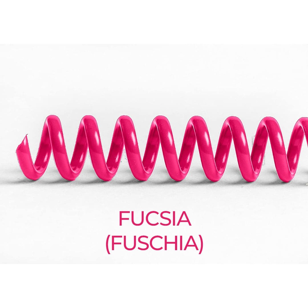 Espiral de encuadernación fabricado en plástico fucsia de 12 mm. de diámetro