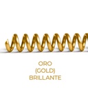 Espiral de encuadernación fabricado en plástico oro de 12 mm. de diámetro