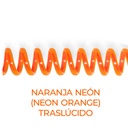 Espiral de encuadernación fabricado en plástico naranja neón traslúcido de 12 mm. de diámetro