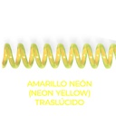 Espiral de encuadernación fabricado en plástico amarillo neón traslúcido de 12 mm. de diámetro