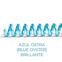 Espiral de encuadernación fabricado en plástico Blue Oyster azul ostra brillante de 14 mm. de diámetro