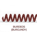 Espiral de encuadernación fabricado en plástico burdeos granate color vino de 42 mm. de diámetro