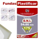 Caja de 100 fundas de plastificar de 54 x 86 mm de 175 micras