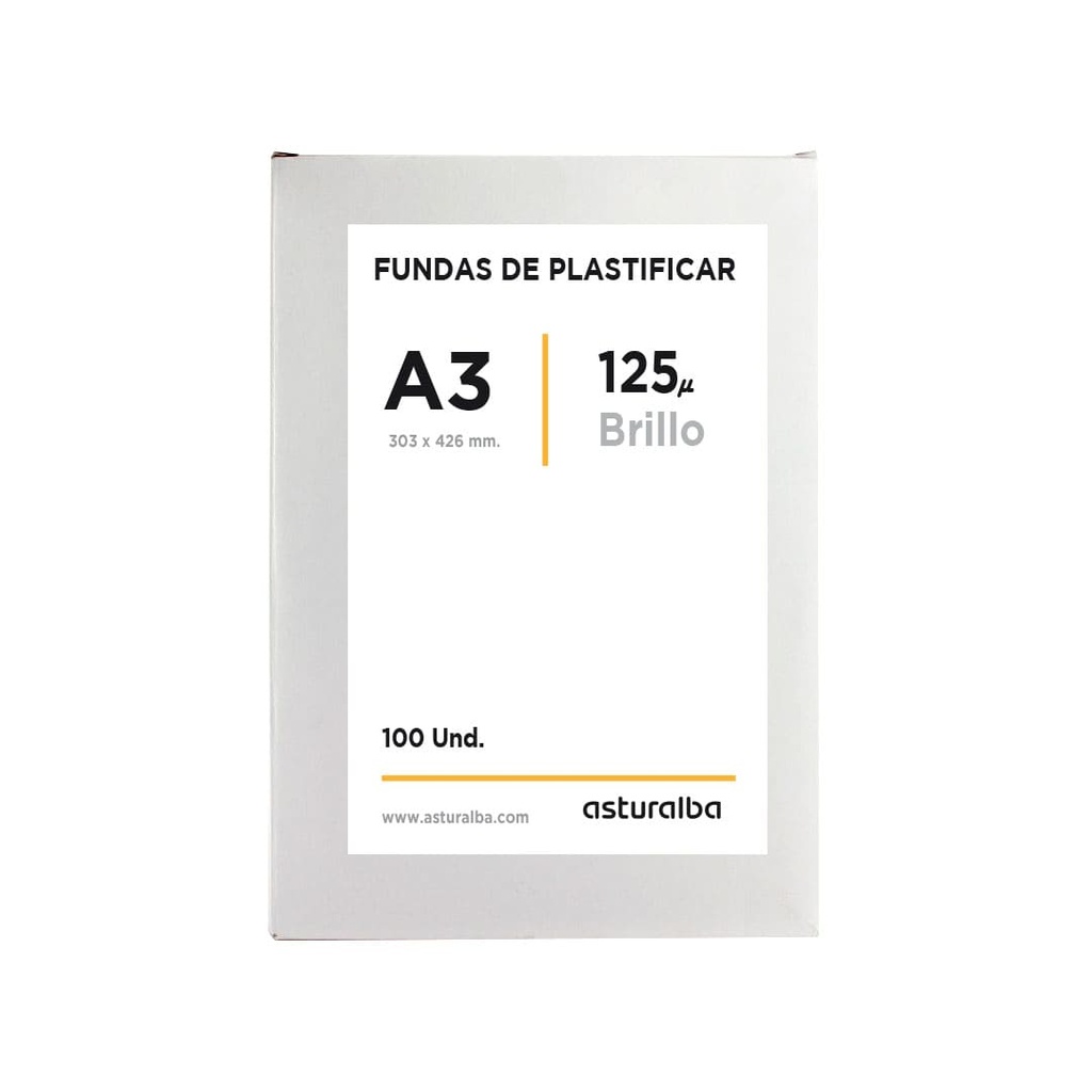 Caja de 100 fundas de plastificar DIN-A5 de 125 micras