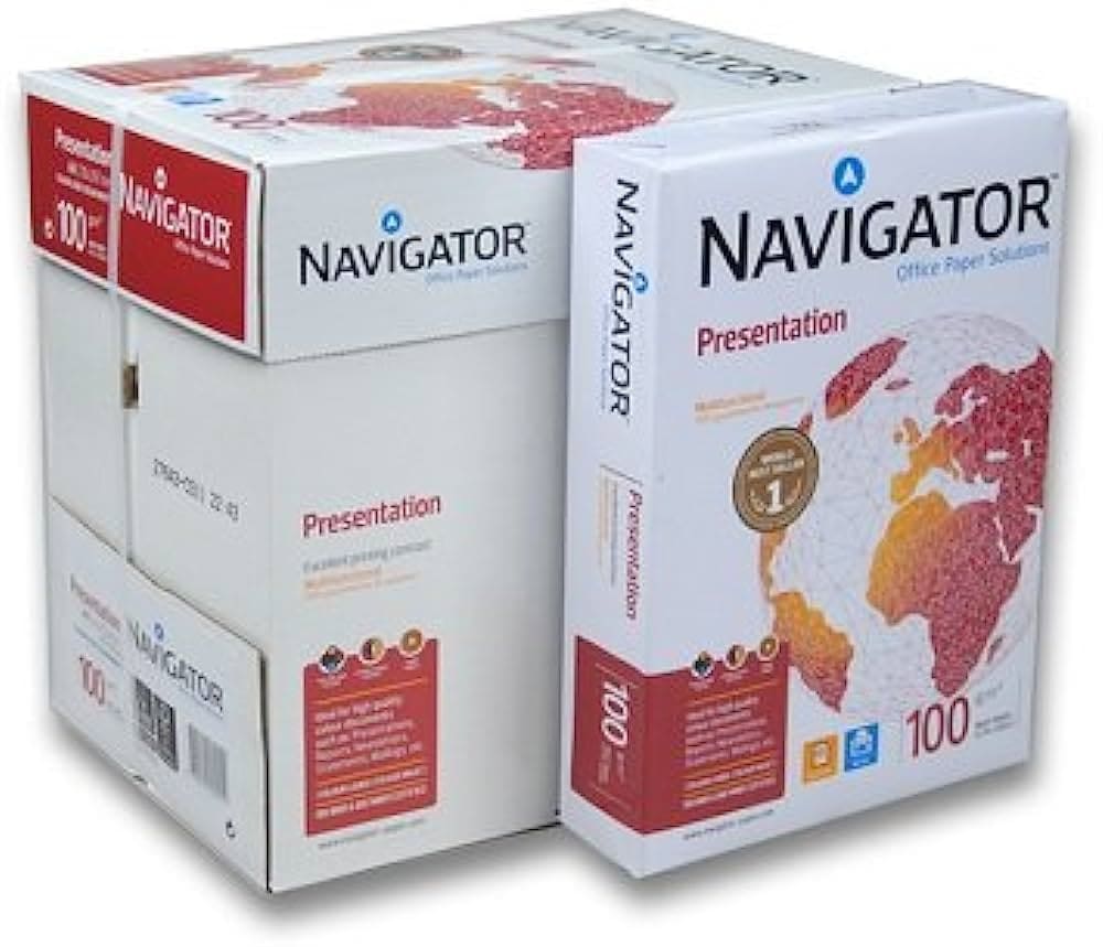 Caja con 5 paquetes de papel de 100 gramos Navigator Presentation