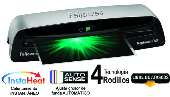 Características de la plastificadora Fellowes Neptune A3