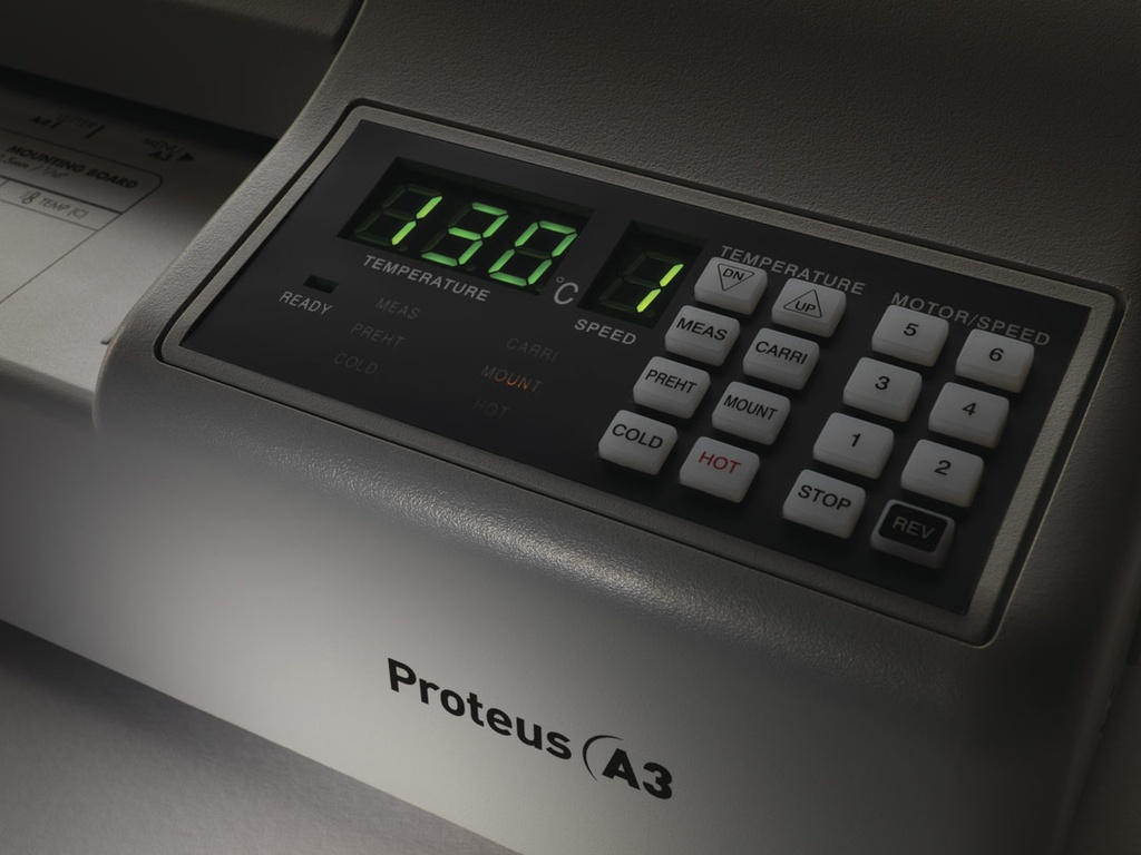 Display de la plastificadora Fellowes Proteus A3