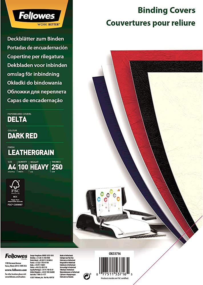 Comprar portadas Leathergrain Delta Fellowes en Asturalba