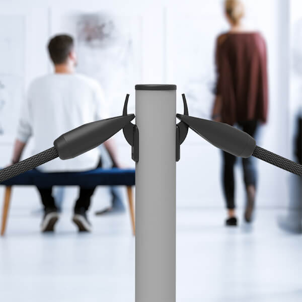 Poste separador para cordón de diseño moderno en gris