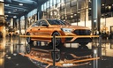 Muestra del poste con cinta extendida realizando su función de separar espacios en el museo de BMW en Munich