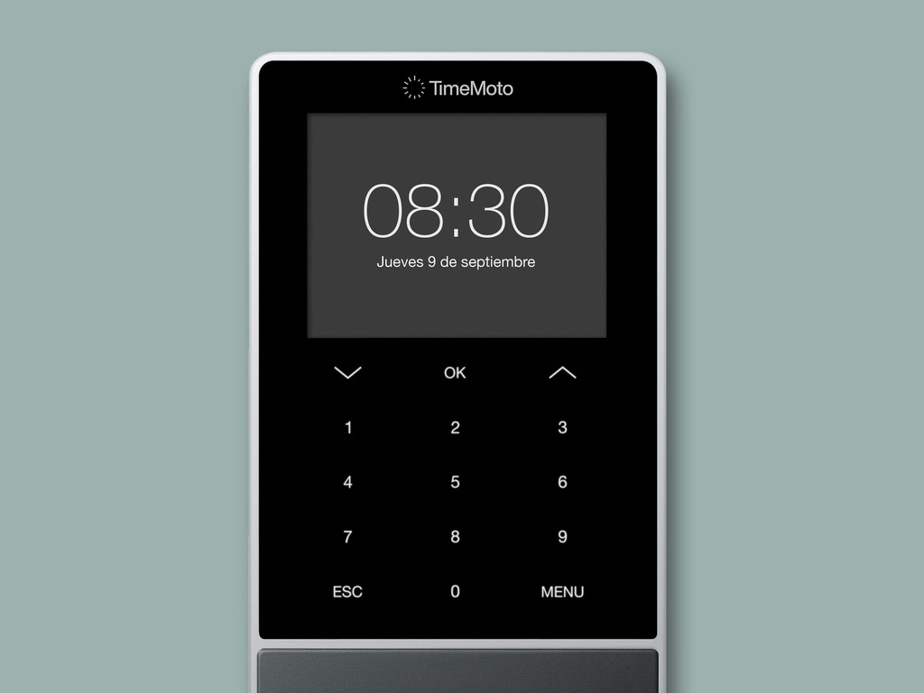 Pantalla del reloj para control de presencia el TimeMoto 838 SC