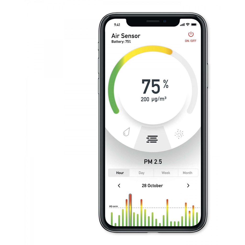 APP IDEAL AIR PRO conectada a sensor de aire Ideal AS10
