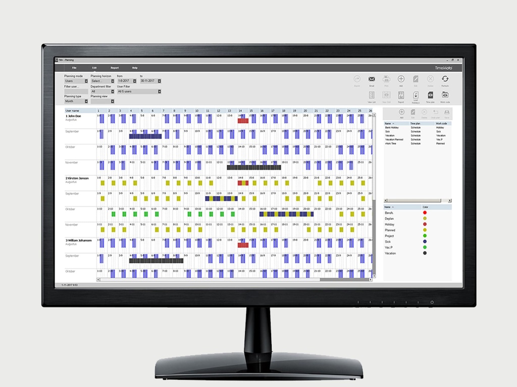 Administración y gestión de horarios con software para el control de presencia TimeMoto PC Plus