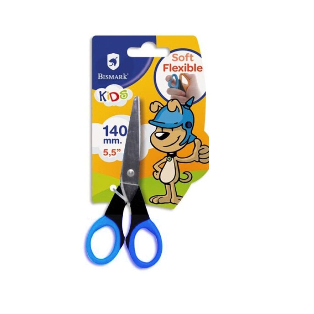 Tijeras Soft Kids con mango flexible azul