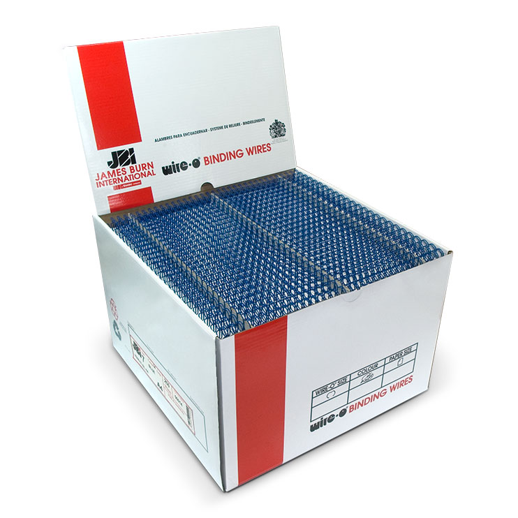 Caja de wire-O JBI en color azul