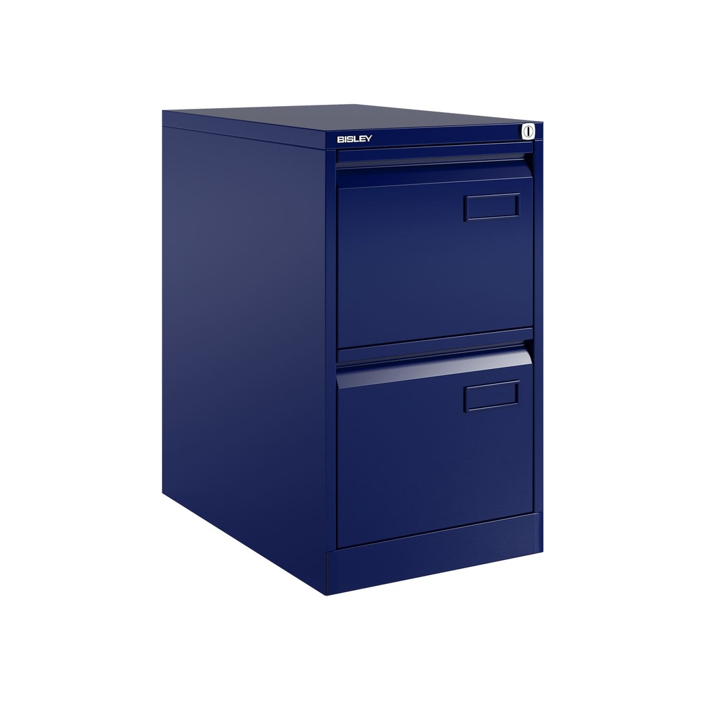 Archivador metálico de dos cajones para carpetas colgantes DIN-A4 en color azul oscuro