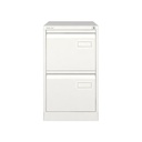 Archivador metálico de dos cajones para carpetas colgantes DIN-A4 en color blanco