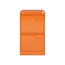 Archivador metálico de dos cajones para carpetas colgantes DIN-A4 en color naranja