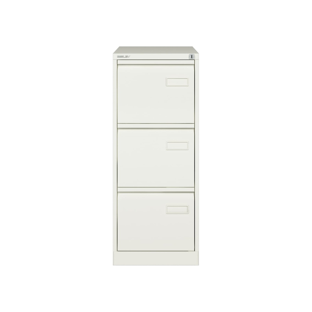 Archivador metálico de tres cajones para carpetas colgantes DIN-A4 en color blanco