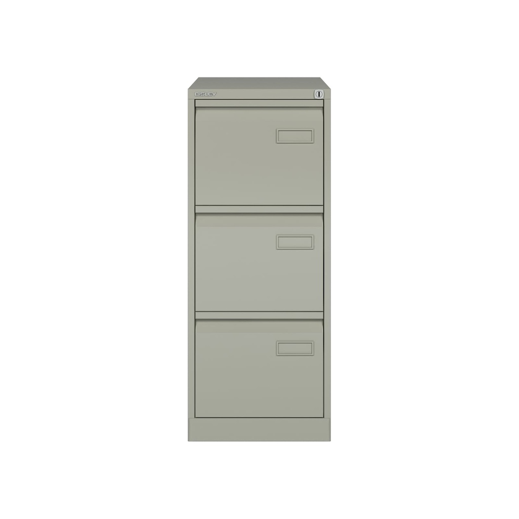 Archivador metálico de tres cajones para carpetas colgantes DIN-A4 en color gris
