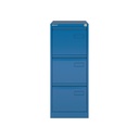 Archivador metálico de tres cajones para carpetas colgantes DIN-A4 en color azure