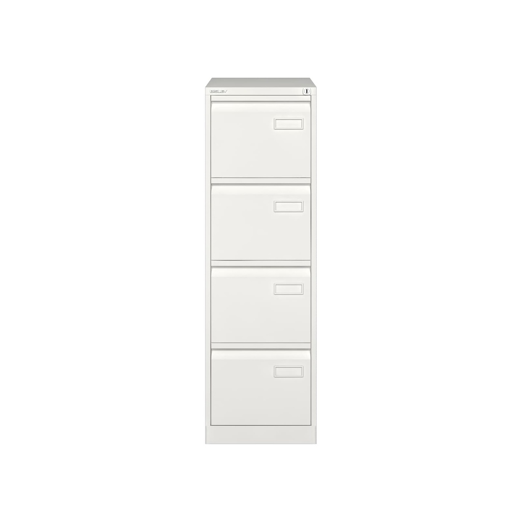 Archivador metálico de cuatro cajones para carpetas colgantes DIN-A4 en color blanco