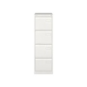 Archivador metálico de cuatro cajones para carpetas colgantes DIN-A4 en color blanco