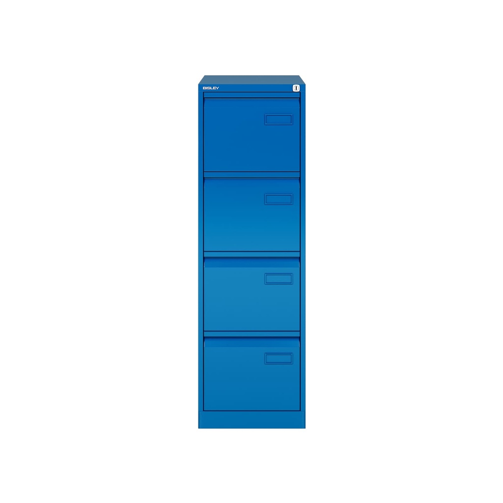 Archivador metálico de cuatro cajones para carpetas colgantes DIN-A4 en color azure
