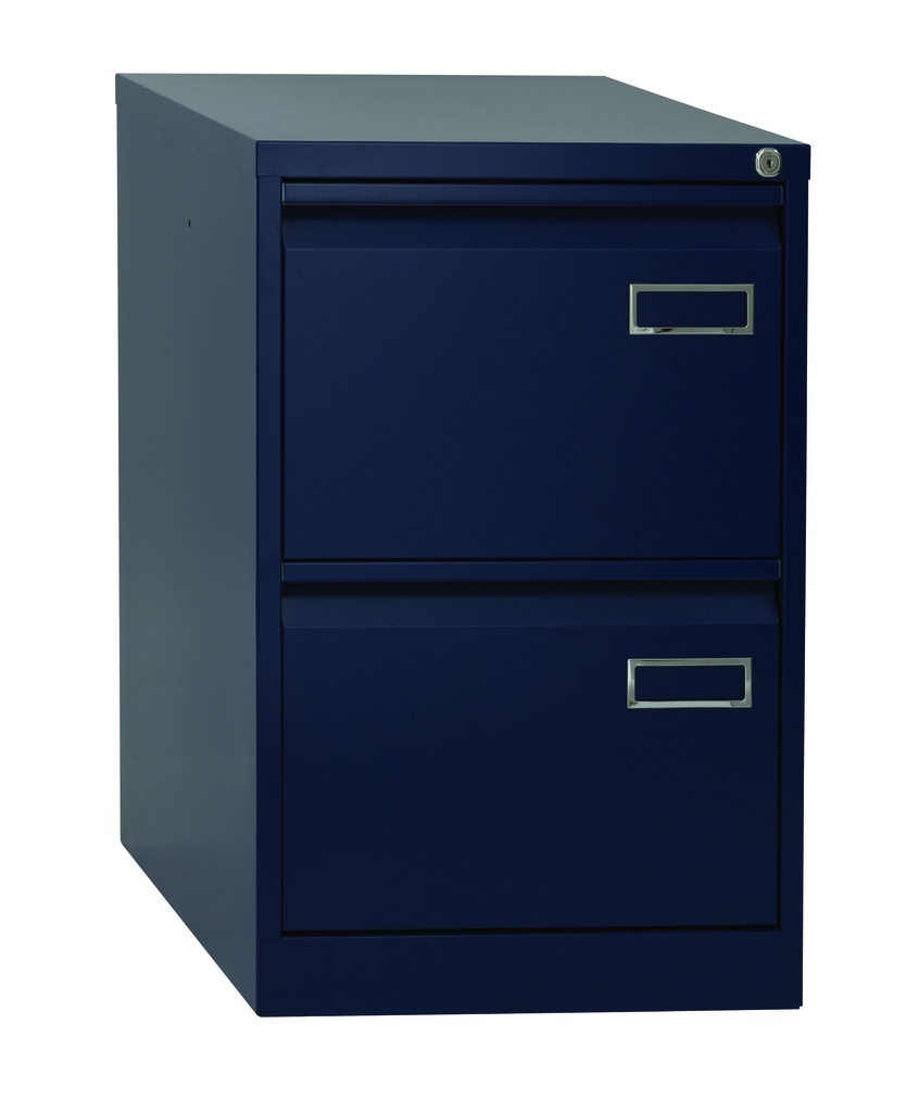 Archivador metálico de dos cajones para archivar carpetas colgantes Bisley PSF en color azul Oxford