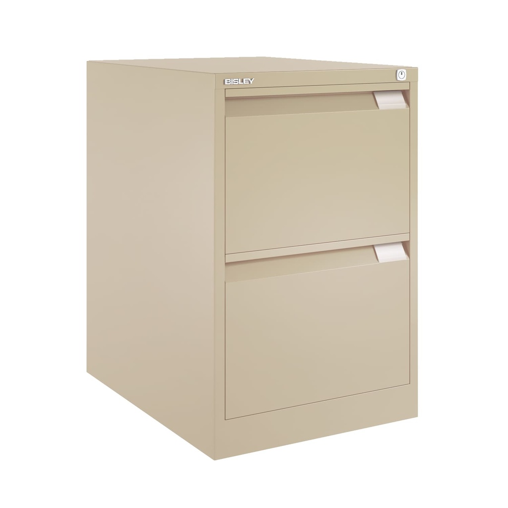 Archivador metálico Bisley BS Premium con dos cajones DIN-A4 para clasificar carpetas colgantes en color beige