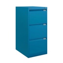 Archivador metálico Bisley BS Premium con tres cajones DIN-A4 para clasificar carpetas colgantes en color azul Azure