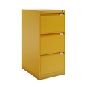 Archivador metálico Bisley BS Premium con tres cajones DIN-A4 para clasificar carpetas colgantes en color amarillo
