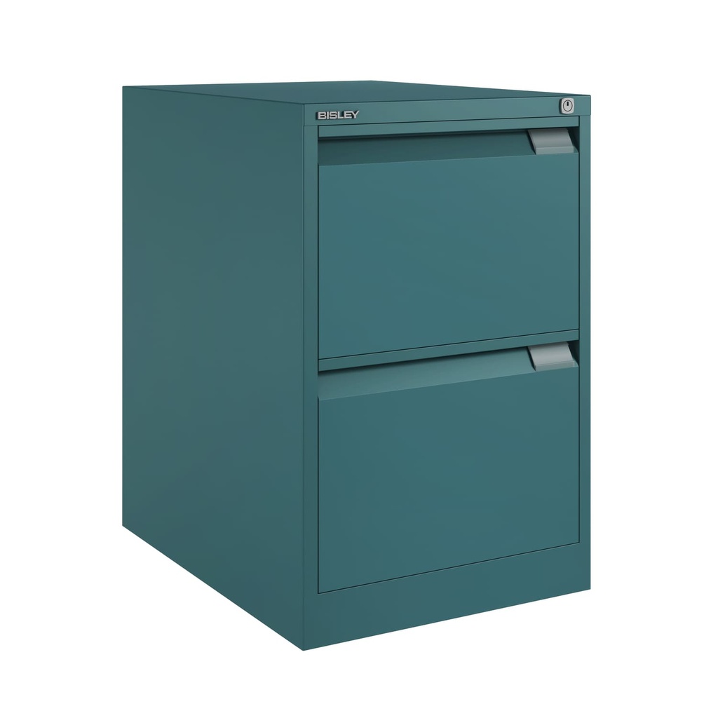 Archivador metálico Bisley BS Premium con dos cajones tamaño folio para clasificar carpetas colgantes en color Doulton