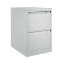 Archivador metálico Bisley BS Premium con dos cajones tamaño folio para clasificar carpetas colgantes en color gris claro