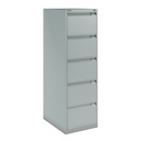 Archivador metálico Bisley BS Premium con cinco cajones tamaño folio para clasificar carpetas colgantes en color gris medio