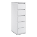 Archivador metálico Bisley BS Premium con cinco cajones tamaño folio para clasificar carpetas colgantes en color gris claro