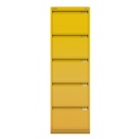 Archivador metálico Bisley BS Premium con cinco cajones tamaño folio para clasificar carpetas colgantes en color amarillo