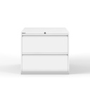 Archivador metálico Bisley con dos cajones dobles para clasificar carpetas colgantes DIN-A4 en dos filas pintado en color blanco tiza