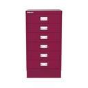 Vista frontal del fichero multicajones Bisley 112 en color rosa Berry