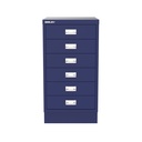 Vista frontal del fichero multicajones Bisley 112 en color azul oscuro Oxford