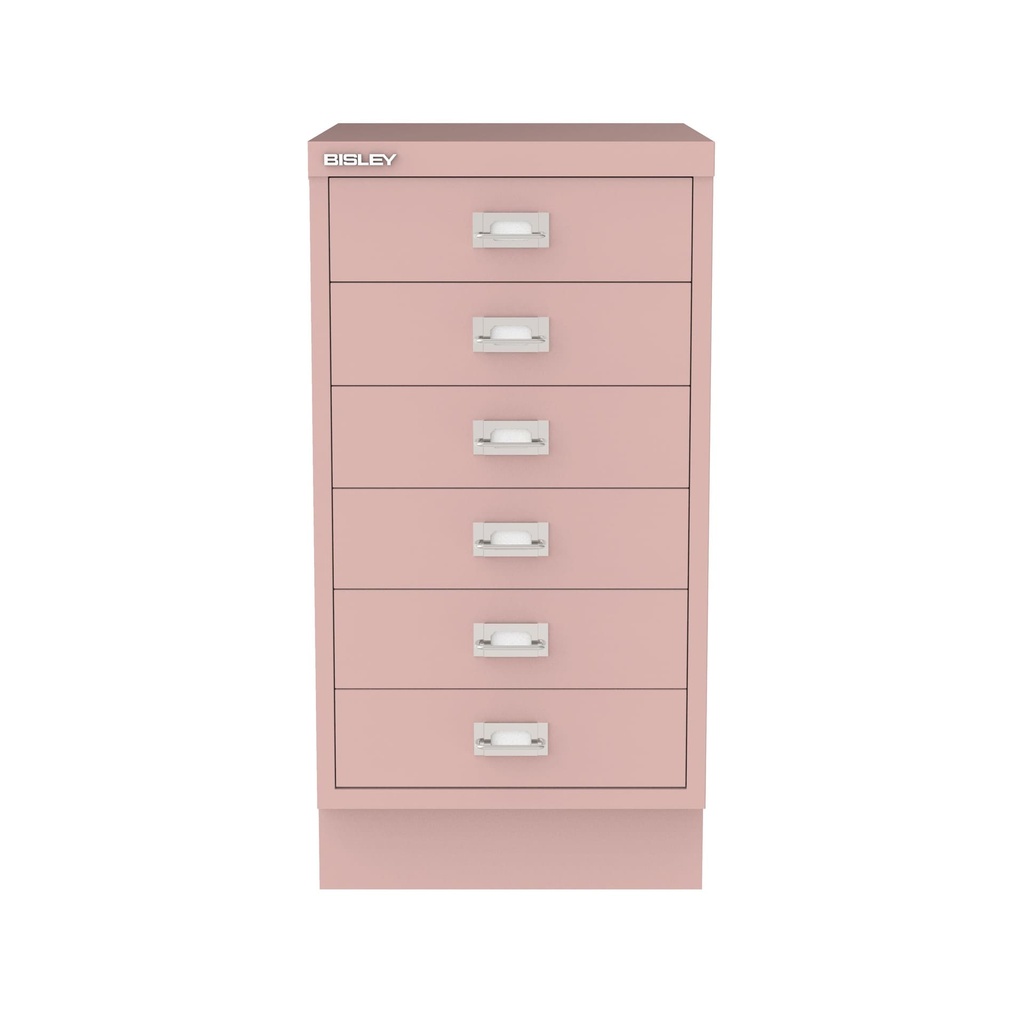 Vista frontal del fichero multicajones Bisley 112 en color rosa